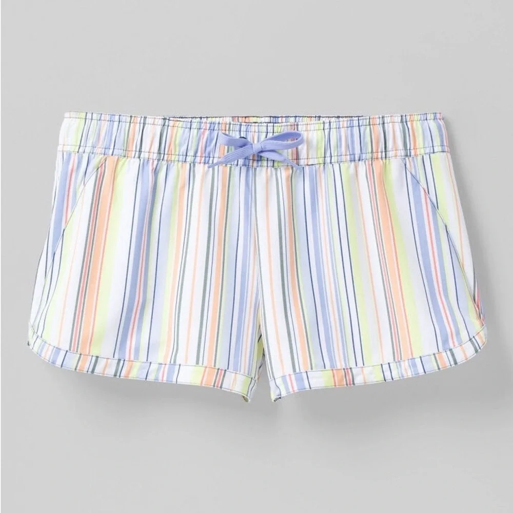 prAna Shorts Womens XL Mariya Striped Multi Stripes Swim Beach Outdoor Hybrid - Picture 2 of 13
